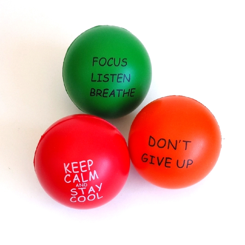 Set of 3 Motivational Stress Soft Foam Balls For Hand Therapy or Exercise Balls